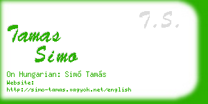 tamas simo business card